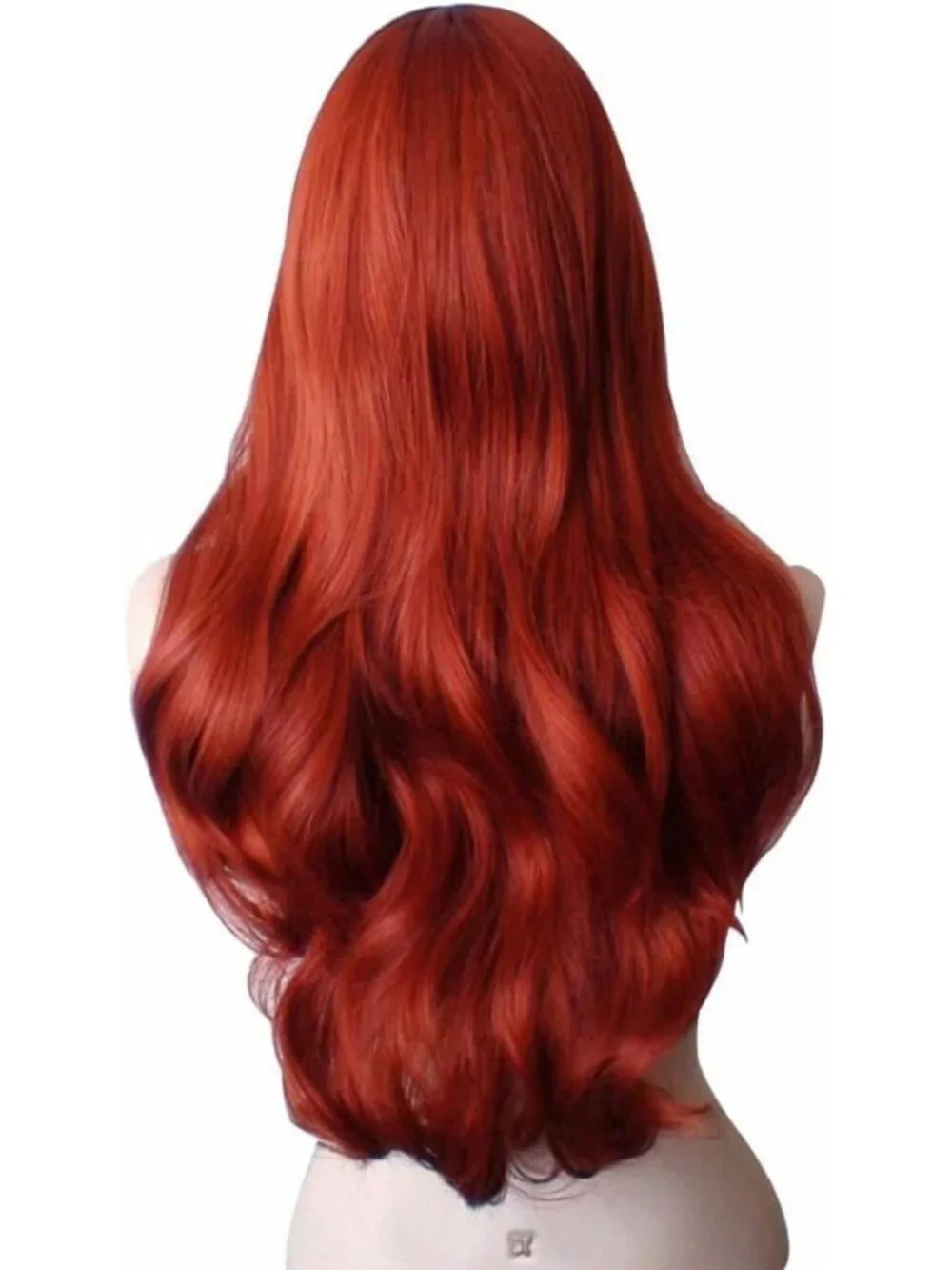 New Copper Red Spiral Curly Cosplay Wig - Heat Resistant Big Wave Hair for Women